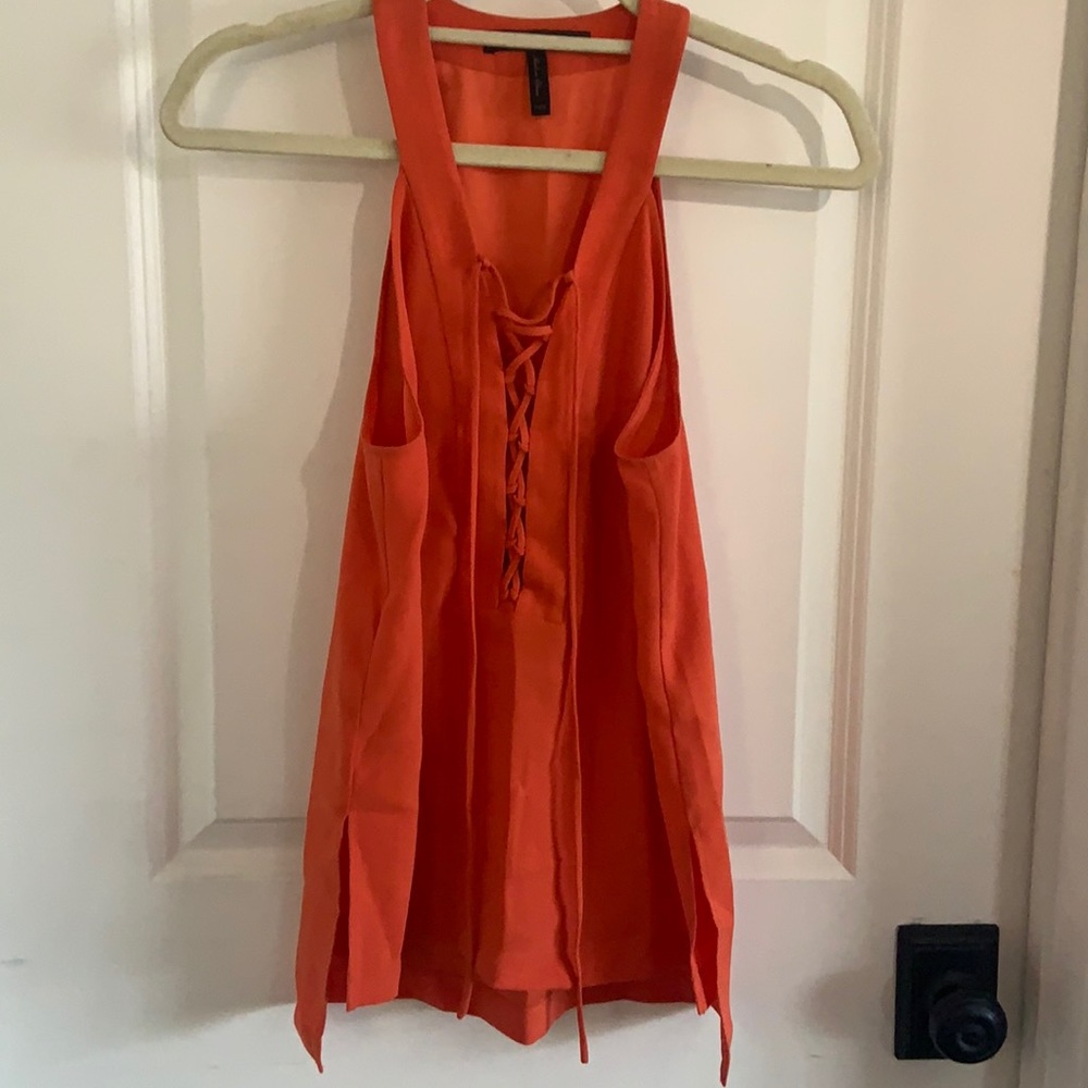 BCBGMAXAZRIA lace up top